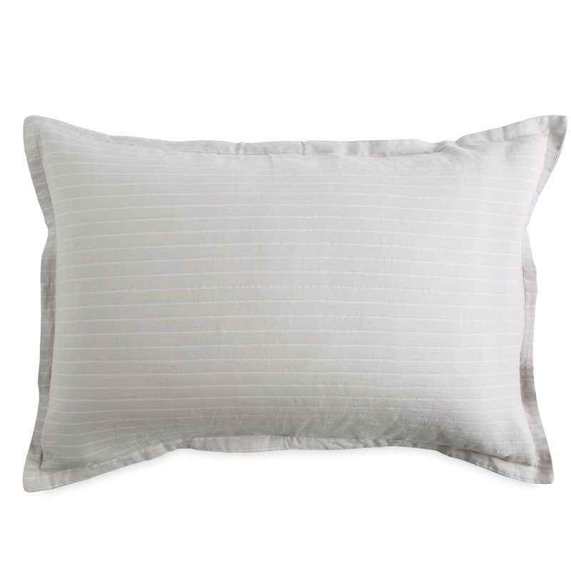 PURE Comfy Minimalist Cotton Sham, King, Platinum