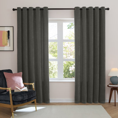 Soft Chenille Blackout Curtain Panel Pair