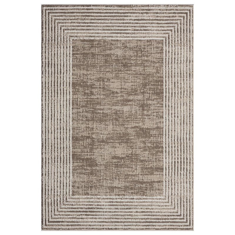 Marcienne Geometric Machine Woven Area Rug , Rectangle 5'3" x 7'8"