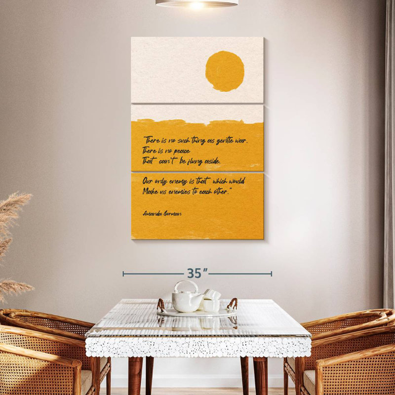 Tergel Gentle War Quote, 50" H x 32" W