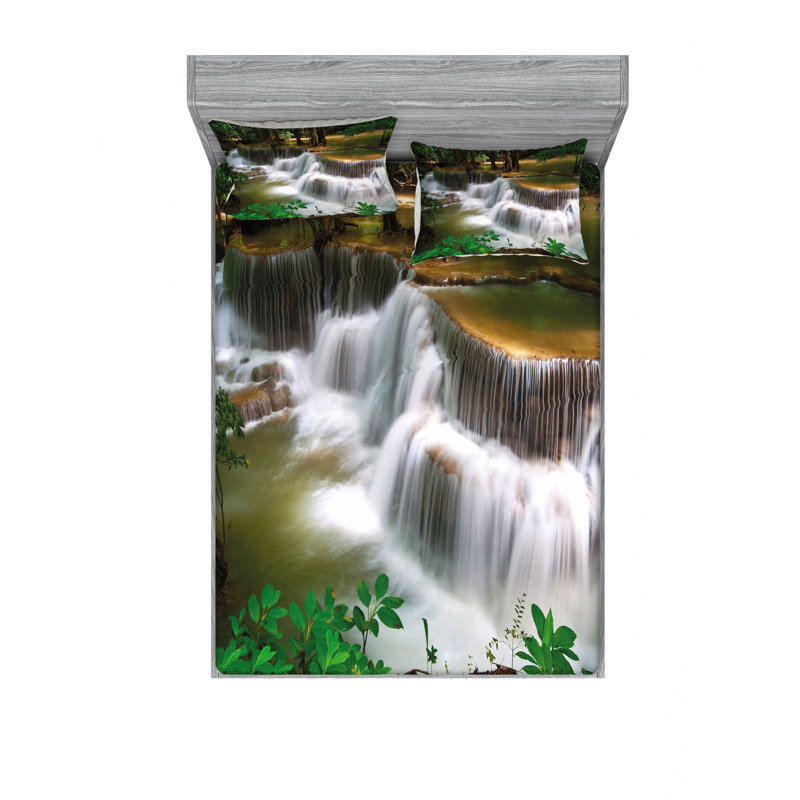 Ensemble de draps Tropical Paradise, Ensemble de draps pour lit double avec un drap-hou