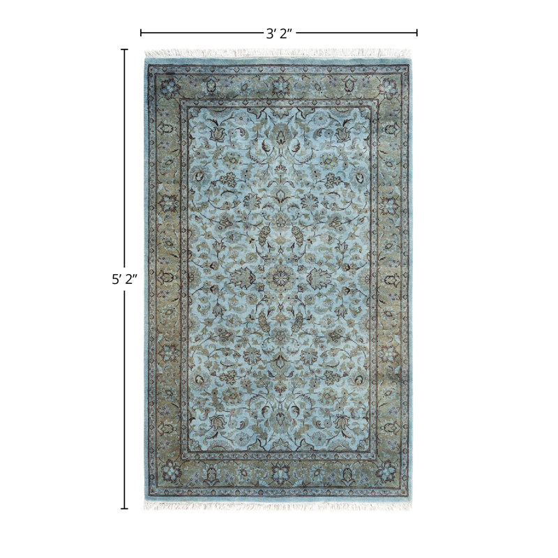 Weise One-of-a-Kind 3' 2" X 5' 2" New Age Rectangular Wool Area Rug Grey