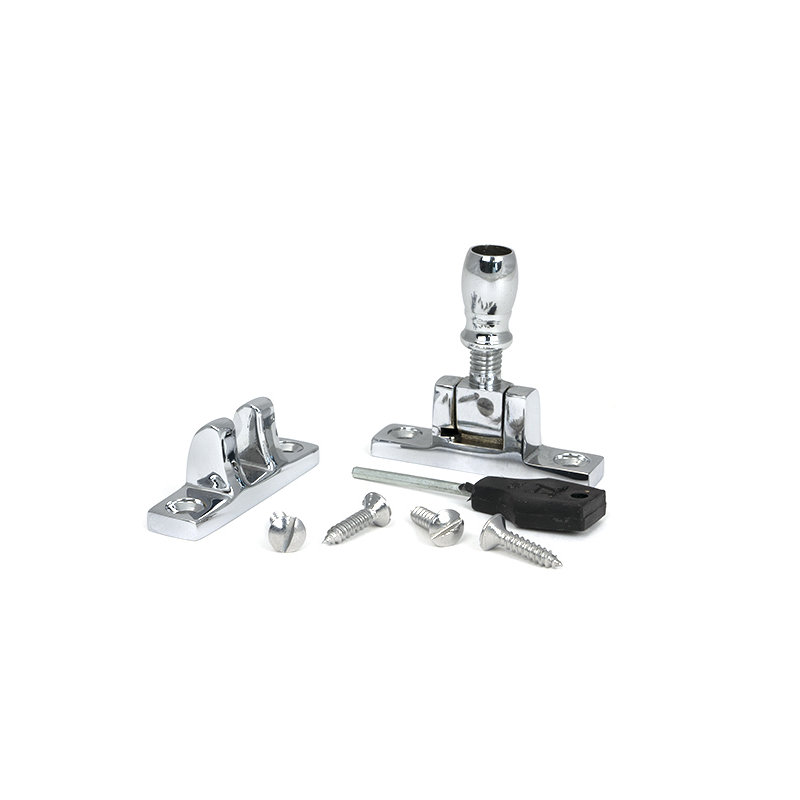 Mushroom Brighton Fastener - Narrow (Square), Polished Chrome