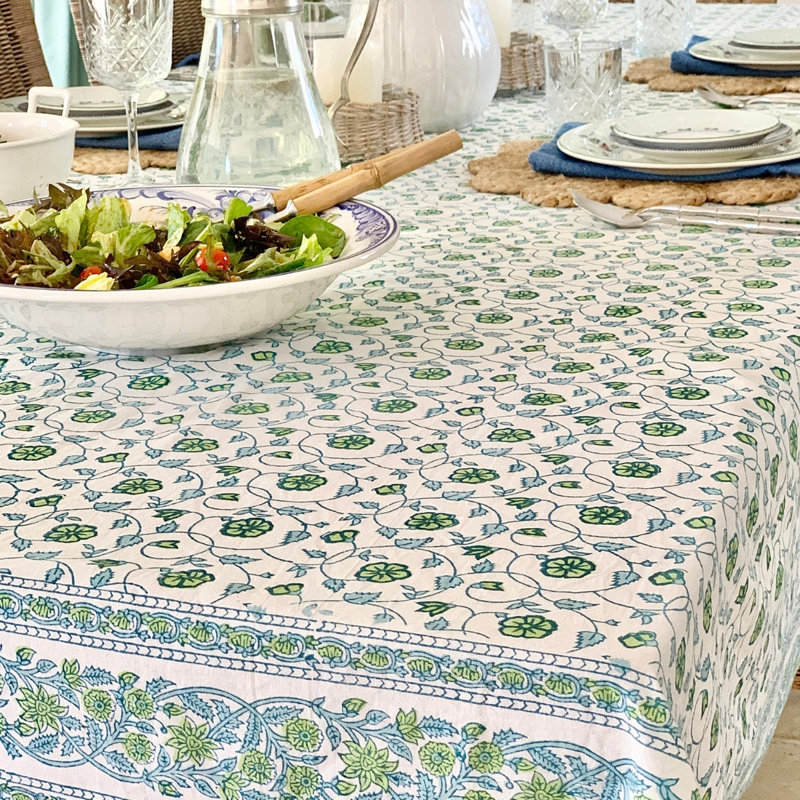 Square Tablecloth - Blue and Green Sea Breeze, 60" Square
