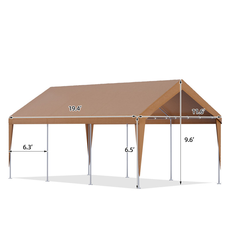 12 FT.D x 20 FT.W Outdoor Portable Garage, Yellow