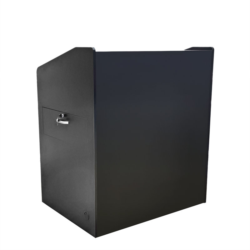 Pupitre de pupitre multimédia 41 po x 30,3 po x 48 po avec armoire, tiroir latéral, plateau à clavier noir pré-commandé seulement 119704 - Podium assemblé