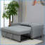 Canapé-lit convertible en velours moderne - causeuse bleu clair avec 2 coussins Poches latérales pour le salon | Bleu clair | Tissu | Oreiller-1508270590