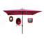 Parasol rectangulaire extérieur de 3 x 2 m avec éclairage solaire DEL, manivelle et bouton-poussoir d'inclinaison, idéal pour le jardin, la cour et la piscine.