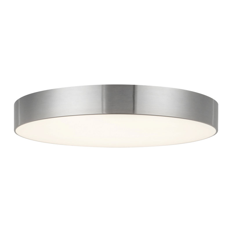 Musa 11-in Black dimmable LED Flush Mount, Nickel
