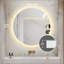 Miroir de salle de bain rond à DEL avec antibuée, température de couleur réglable et fonction de gradation, miroir de meuble-lavabo mural pour chambre à coucher et salle de bain