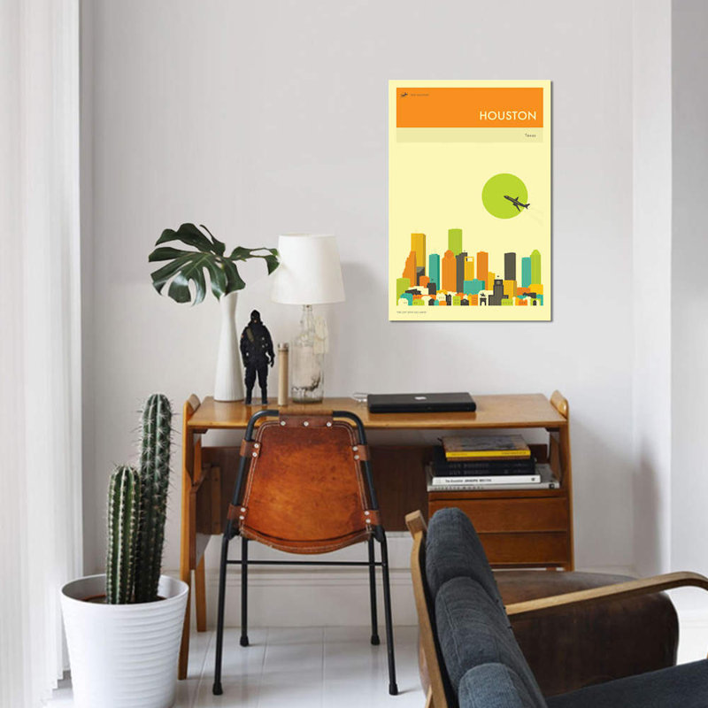 « houston horizon iii », impression sur toile, H 40 po x l 26 po x P 1,5 po, Toile tendue, Pas de tapis