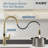 MASO Touchless Kitchen Faucet with Pull-Down Sprayer, Fahrenheit Temperature Display, 3 Spray Modes, 360° Swivel, Commercial Modern Faucet for RV, Farmhouse, Camper, Laundry & Bar,Brushed Gold-125898331