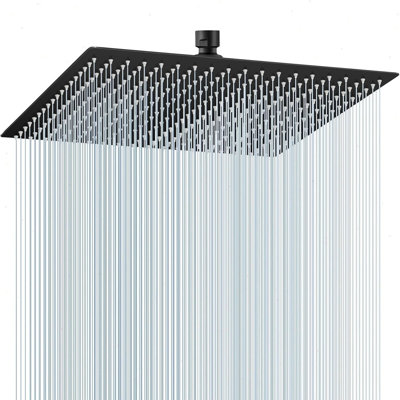 Pommeau de douche carré ultra-mince Mosson de 30,5 cm (12 pouces) en noir mat