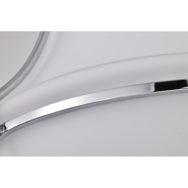 Plafonnier encastré en verre Bashaw, H 9 po x l 10,38 po x P 10,38 po, Nickel poli