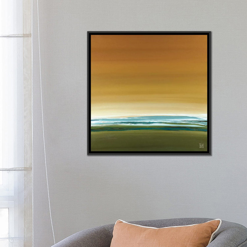 « midmorning i », reproduction sur toile, H 18 po x l 18 po x P 1,5 po, Toile avec cadre flottant noir, Pas de tapis