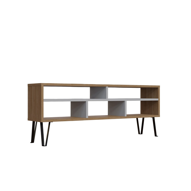 Analeese Unfinished TV Stand for TVs up to 50", Beige/White