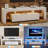 63" Modern LED TV Stand for 70" TVs, Entertainment Center with RGB Lighting, Adjustable Glass Shelves & Storage Drawers-1581834680