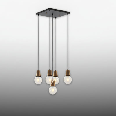 Adjustable Height Modern 5-Light Cluster Pendant