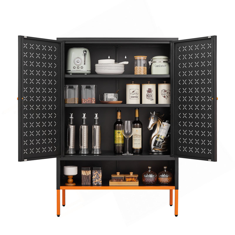 Armoire polyvalente avec une conception avancée pour un rangement optimal, Noir