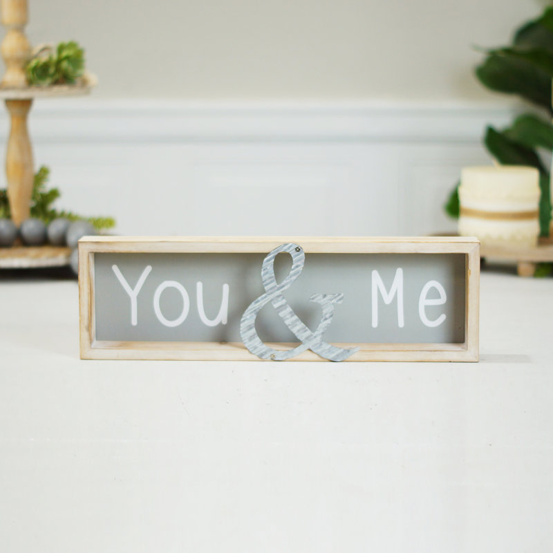 Enseigne en bois «You & Me» 16 po