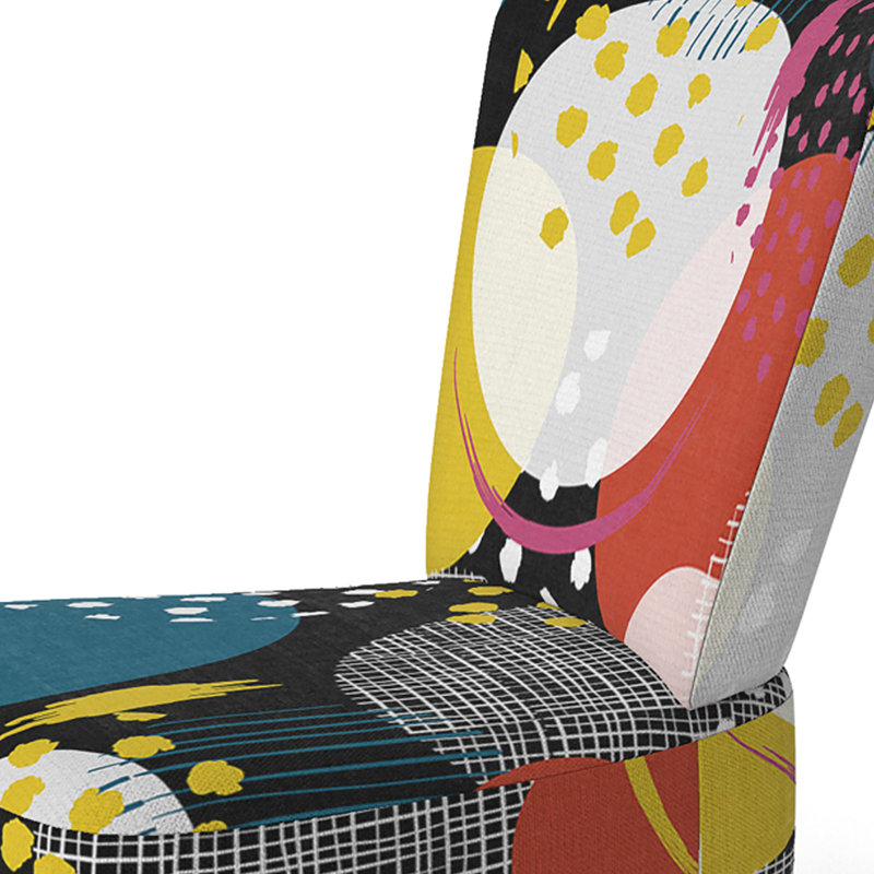 Multicolor Circle Pattern - Upholstered Patterned Accent Side Chair