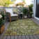 Machine Washable Indoor/Outdoor Xhevrie Olive Rug