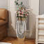 Grand vase de plancher en forme de U avec miroir en verre trempé transparent diamant écrasé, vase décoratif moderne pour salon, entrée, couloir, hôtel