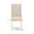 5 Piece Modern Dining Table Set Includes a Round Kitchen Table and 4 Cream Linen Fabric Parsons Dining Chairs, 42x42 Inch, Linen White-1376628160-1376628163-1376628161