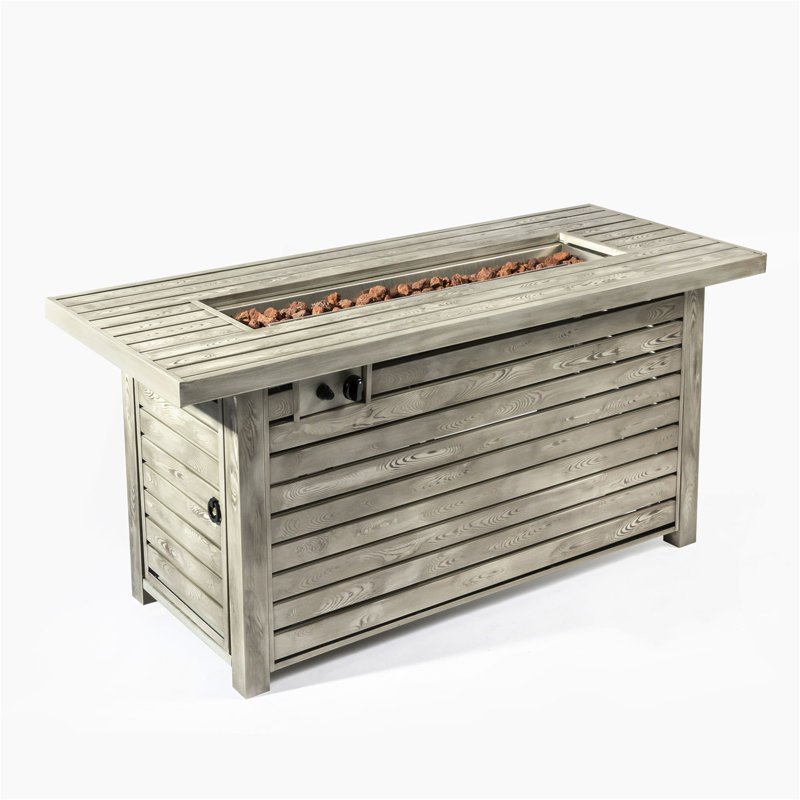 Table de foyer d'extérieur 54 pouces avec surface en grain de bois