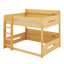 Lit superposé grand sur grand avec tablettes de rangement et ports de chargement USB, bois de pin massif et cadre en bois aggloméré-916003371
