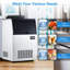 Machine à glace sous le comptoir de 100 lb - Acier inoxydable de qualité commerciale, autoportante avec bac de rangement de 33 lb pour le restaurant et le bureau