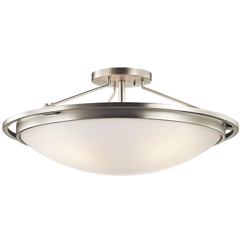 Everill Glass Semi Flush Mount, Brushed Nickel