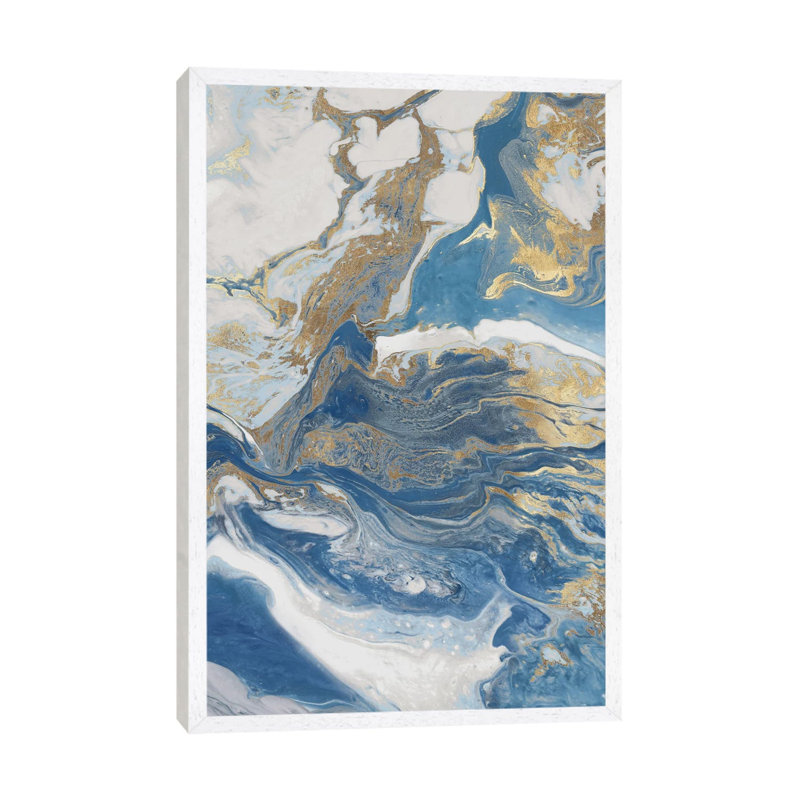 Fluid Memories II 1 Piece Painting on Canvas, 101.6cm H x 66.04cm W x 3.81cm D, White Framed
