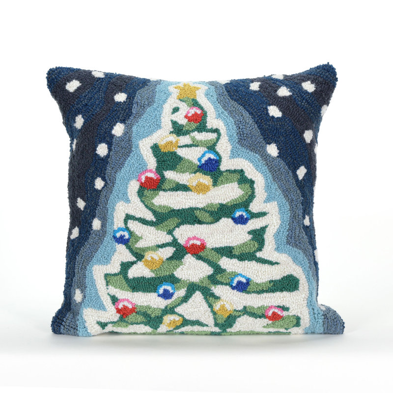 Festive Square Christmas Tree Indoor/Outdoor Pillow