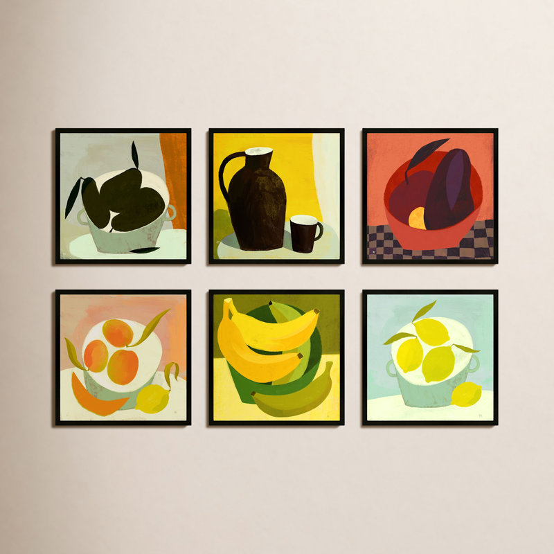 Fruits Painting by StudioM, Black Framed, 32" H x 48" W x 1.25" D