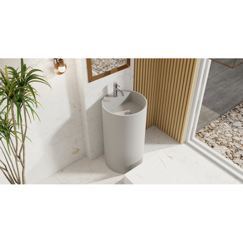 Lavabo de salle de bain autoportant Badeloft SB-03-A-MGRY, Gris mat