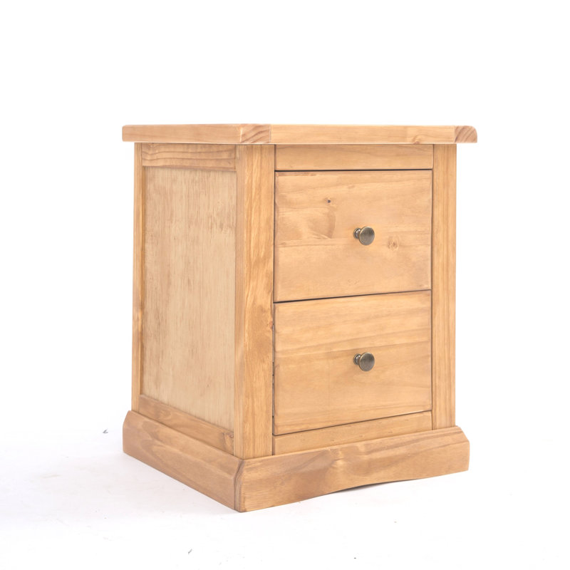 45 cm W Bedside Table, Waxed Pine