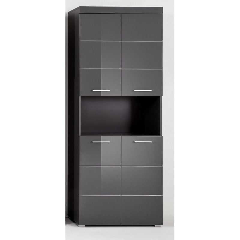 Marvlene Freestanding Linen Cabinet, Grey/Brown/Blue