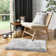 Cozy Faux Rabbit Fur Area Rug Machine Washable Rug in Gray