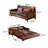 76.38"Brown Modern Eco Leather Sofa Bed-1594641436