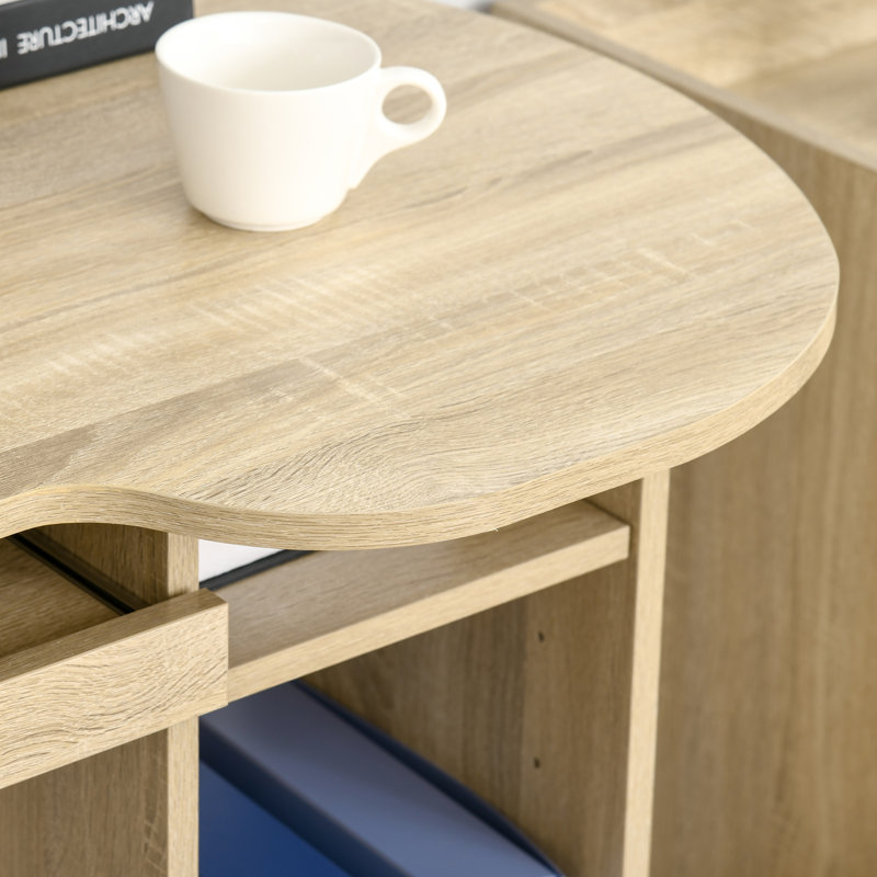 Bureau d'ordinateur avec rangement Homcom, Brun