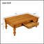 Vintage Rectangular Wooden Coffee Table With Storage, Solid Wood Gourd-Shaped Legs For Rustic Living Room Decor, No-Tools Assembly-947935686