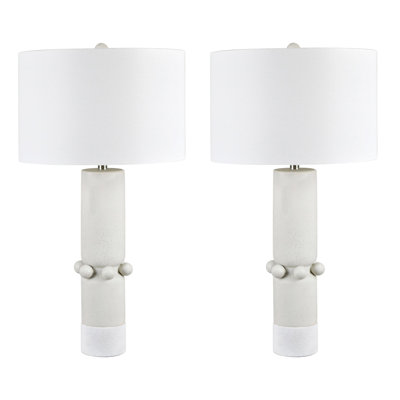 32.25" Ceramic Table Lamp With White Shade