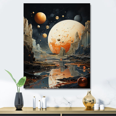 Cosmic Space Odyssey Landscape III - Space Planet Wall Art