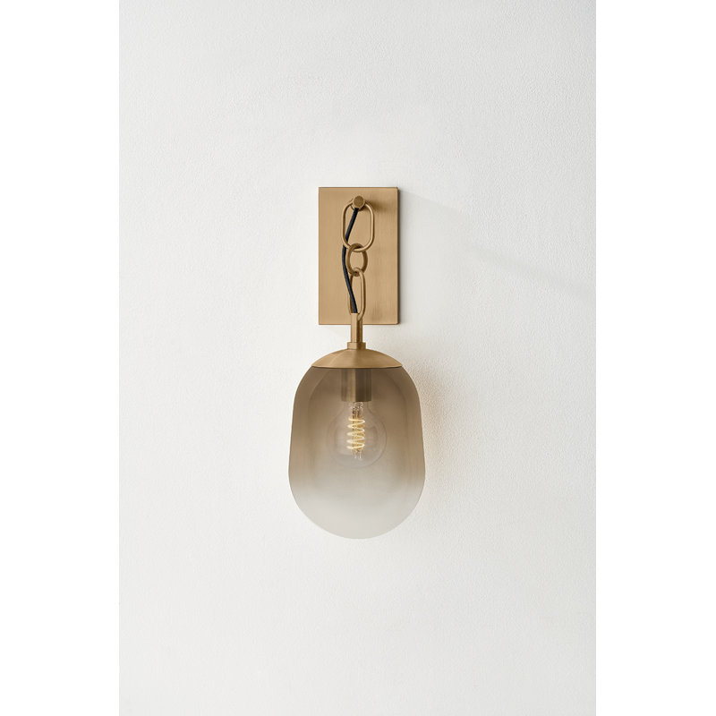 Troy Lighting Harvey 7 inch wide 1 Light Wall Sconce in Patina Brass