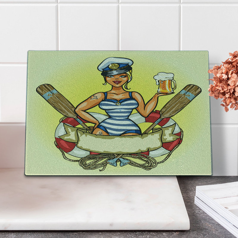 Multicolore planche à découper en verre trempé Ambesonne