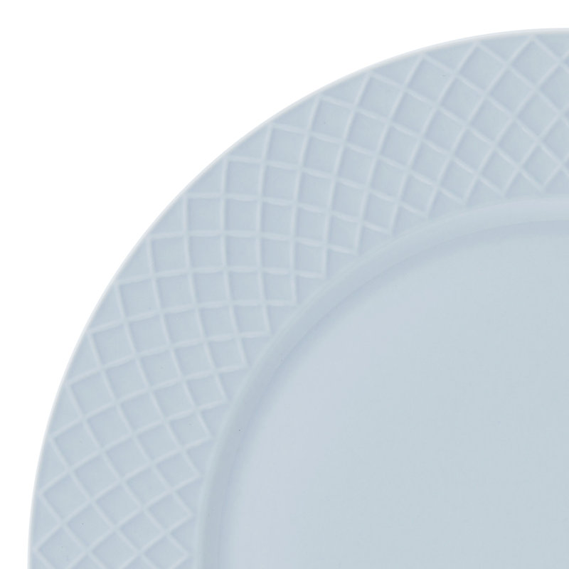 Trellis 12-Pc Bone China Dinnerware Set, Misty Blue, Service For 4