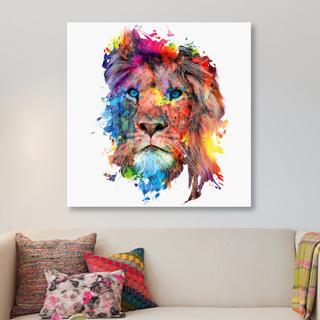 «Lion», impression sur toile, H 26 po x l 26 po x P 1,5 po, Toile tendue