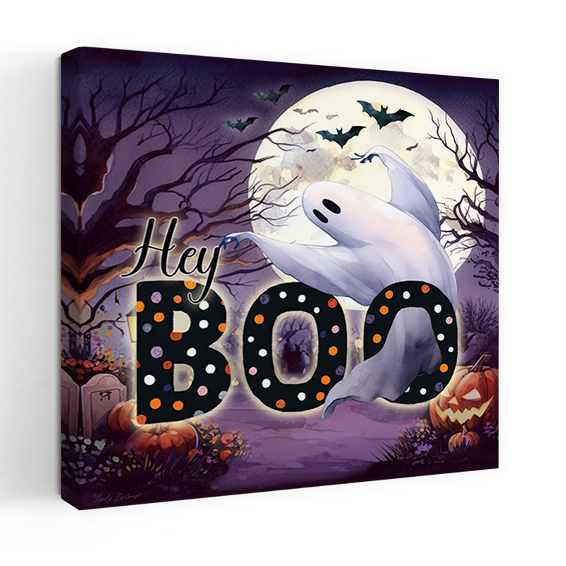 «Hey Boo», chauve-souris contemporaine abstraite, art naturel, H 32 po x l 32 po