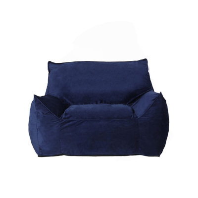 Allea Velveteen Bean Bag Chair With Armrests
